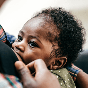 Black ethnicity baby breastfeeding