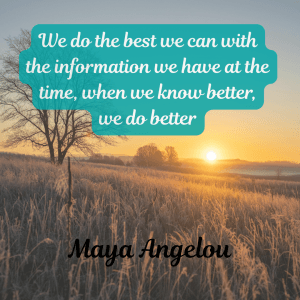 Quote - we do the best we can with the information we have at the time, when we know better, we do better - Maya Angelou